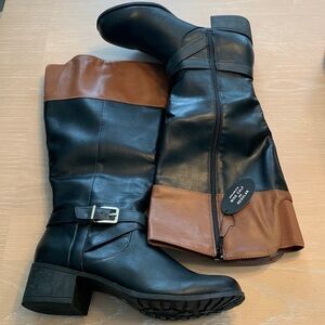 Style & Co Vanessa Black / Barrel Wide Calf Boots, Size 9.5M WC, New in Box